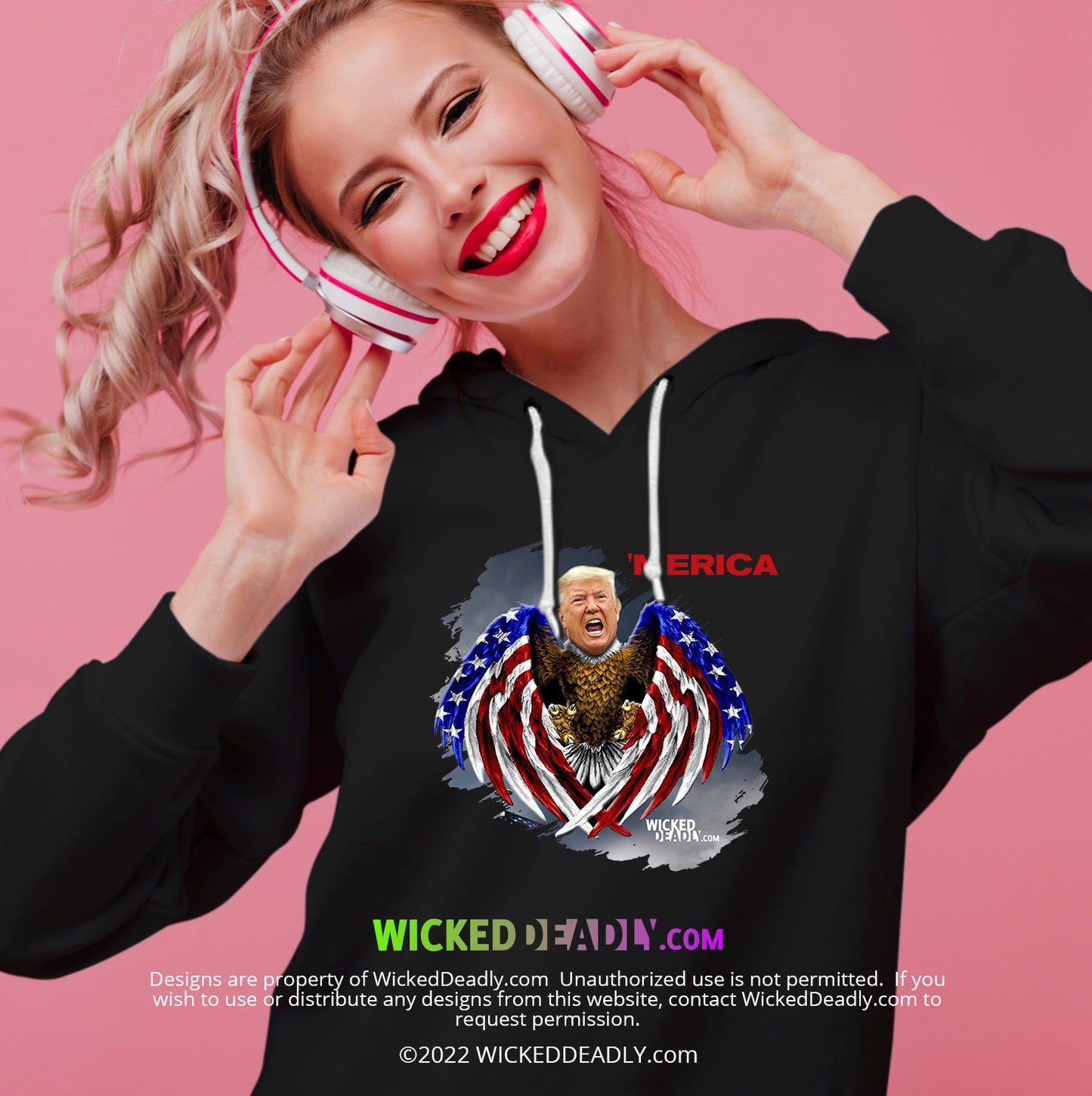 Merica Trump-Eagle | PULL-OVER HOODIE (womens)