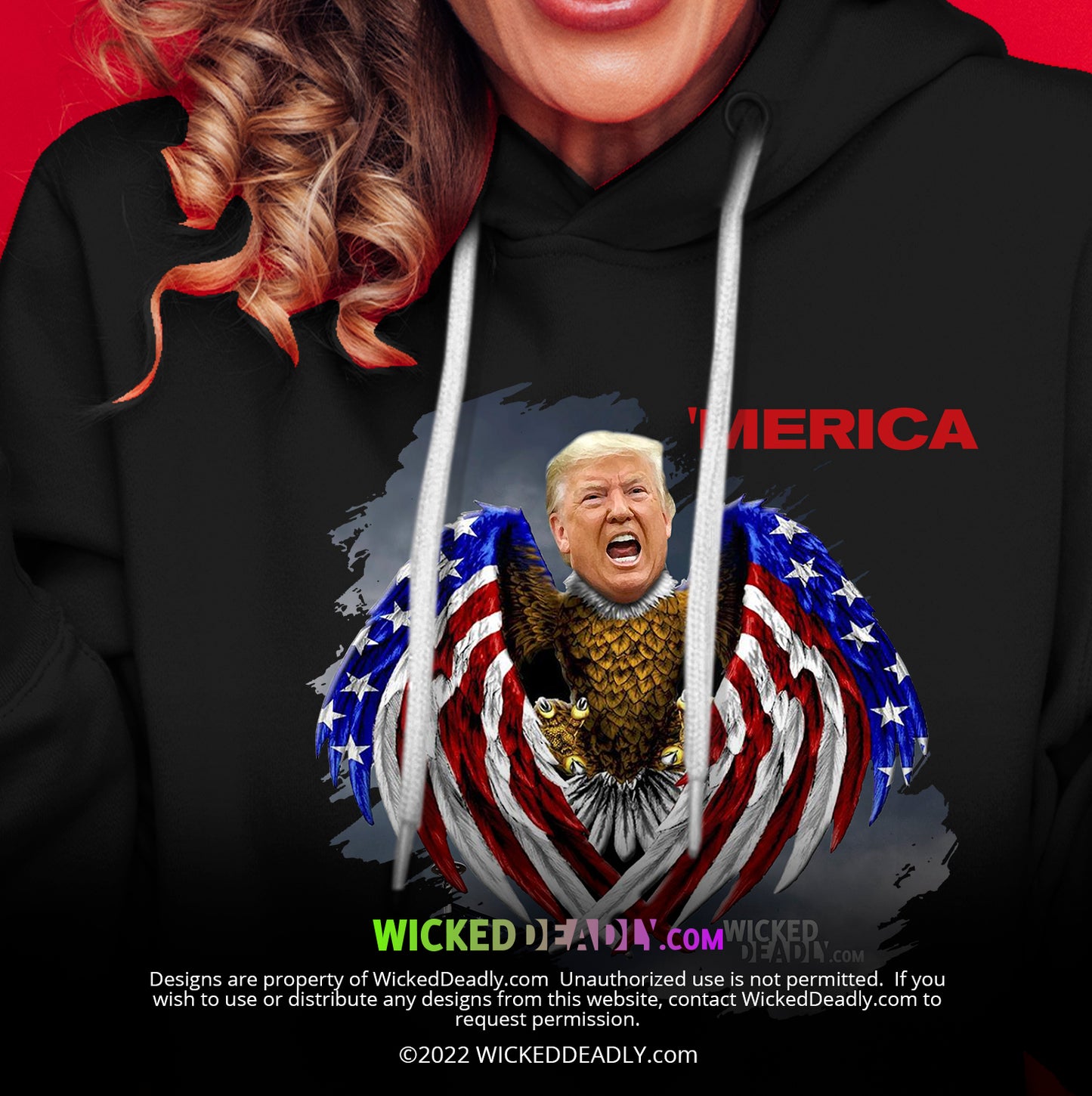 Merica Trump-Eagle | PULL-OVER HOODIE (womens)