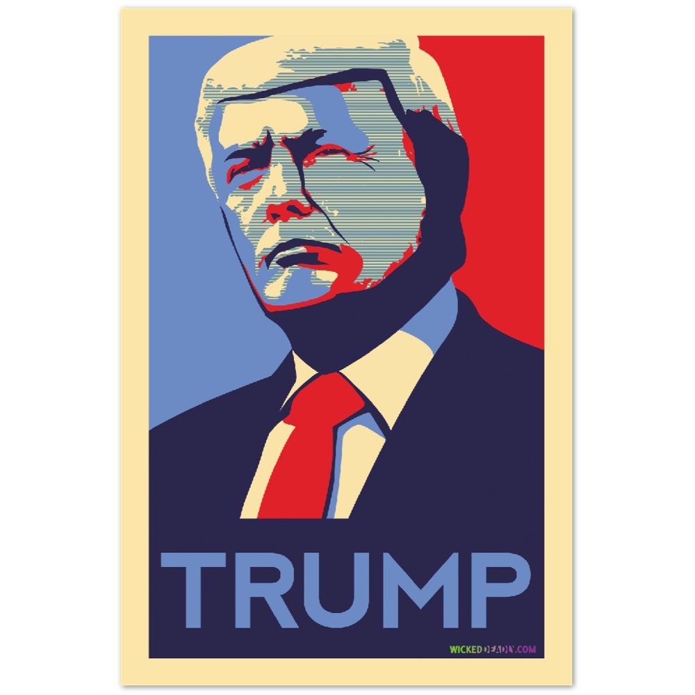 Trump Blue & Red portrait #1 | PREMIUM MATTE POSTER