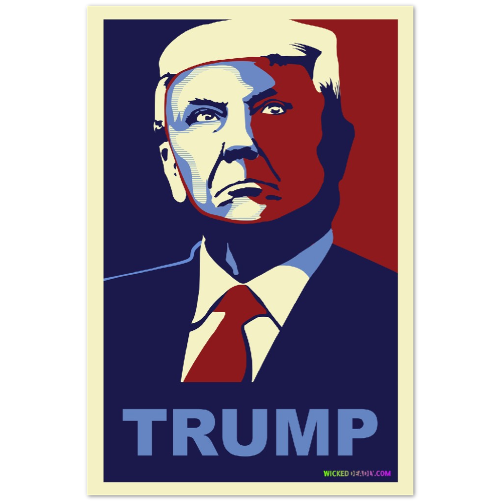 Trump Blue & Red portrait #2 | PREMIUM MATTE POSTER