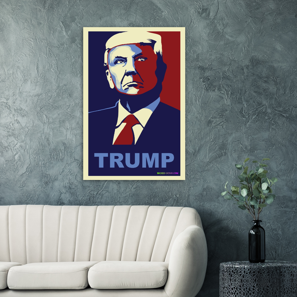 Trump Blue & Red portrait #2 | PREMIUM MATTE POSTER