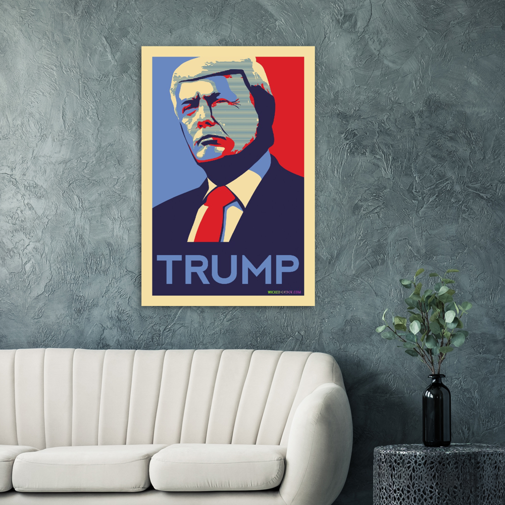 Trump Blue & Red portrait #1 | PREMIUM MATTE POSTER